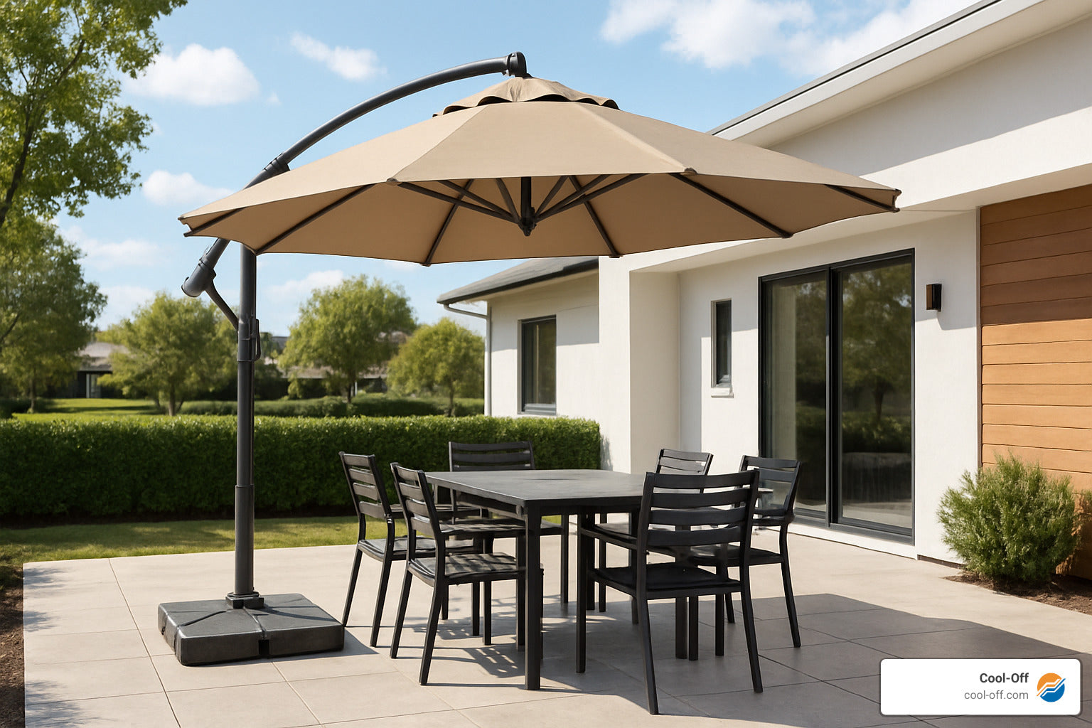 big lots patio umbrella with solar lights This thing is MASSIVE and super durable too. PLUS it goes from day to night  with the solar lights! #solarlights #umbrella #outdoorliving  #outdoorfurniture #outdoorumbrella #outdoorhack