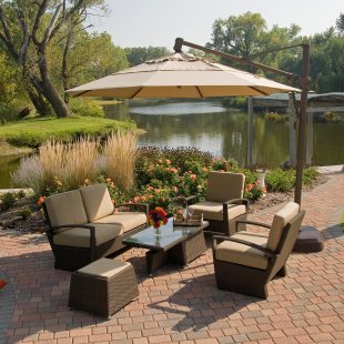 garden treasure patio umbrella Treasure Garden 11' Octagon Cantilever Umbrella