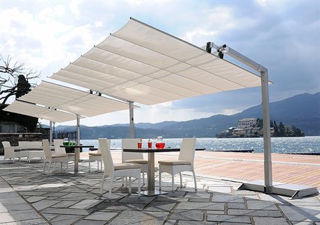 fim patio umbrellas Flexy Aluminum 8' x 16' Rectangular Offset Umbrella Series Cantilever Umbrella provides 130 sq FIM C-series 10.5' Hexagon Offset