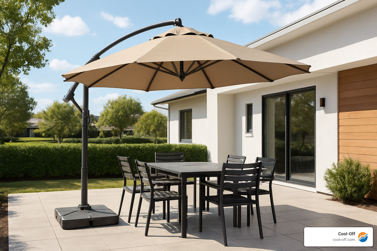 best patio umbrella for rain SUPERJARE 13FT Outdoor Patio, Double sided Pool Umbrellas with Fade Resistant Canopy, Large Table Umbrella for Deck, Market, Backyard Uv protection is provided through a durable 180G polyester canopy that is made to diffuse sunlight Rain Umbrellas - Best Buy