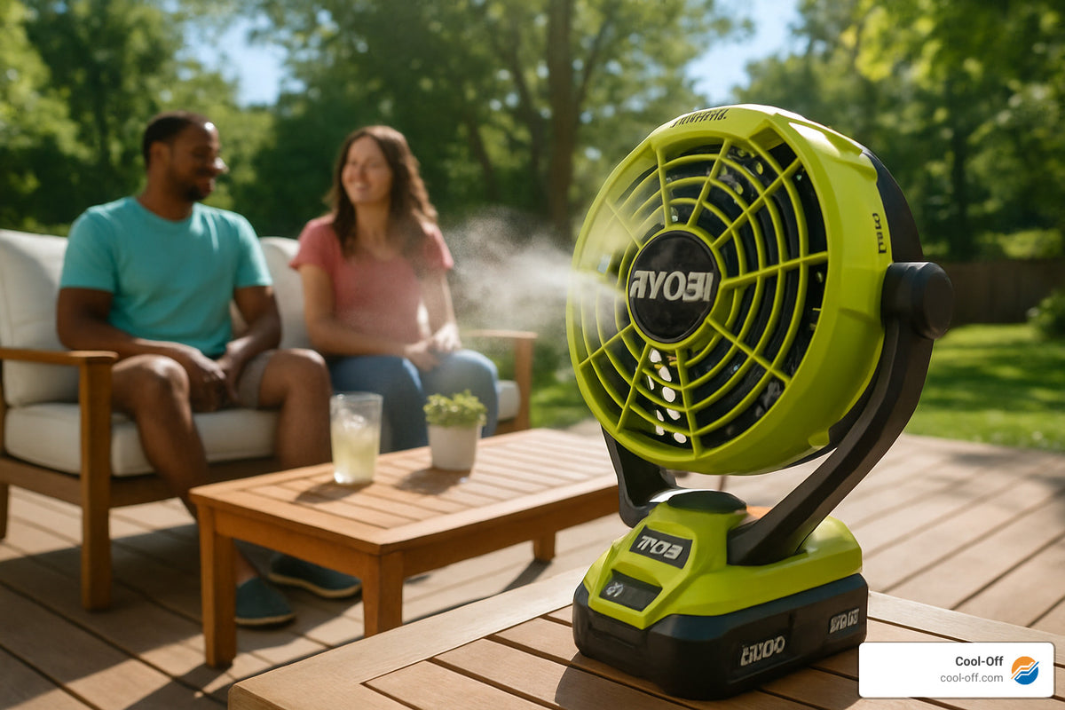 Ryobi Whisper Misting Fan – Quietly Keeping You Cool