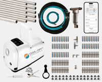 Cool-off system kit with pump, nozzles, and app on a white background