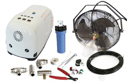 14" High Pressure Misting Fan Kits w/1000 PSI Remote Control Pump