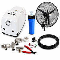 26" Oscillating High-Pressure Misting Fan Kit with 1000 psi Pump and Remote