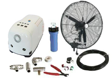 26" (Oscillating) High Pressure Misting Fan Kits w/1000 PSI Remote Control Pump