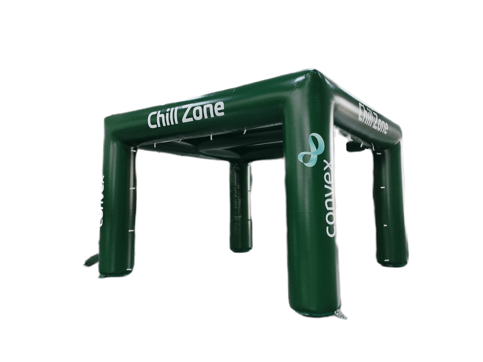 Inflatable event structure with 'Chill Zone' branding on a white background