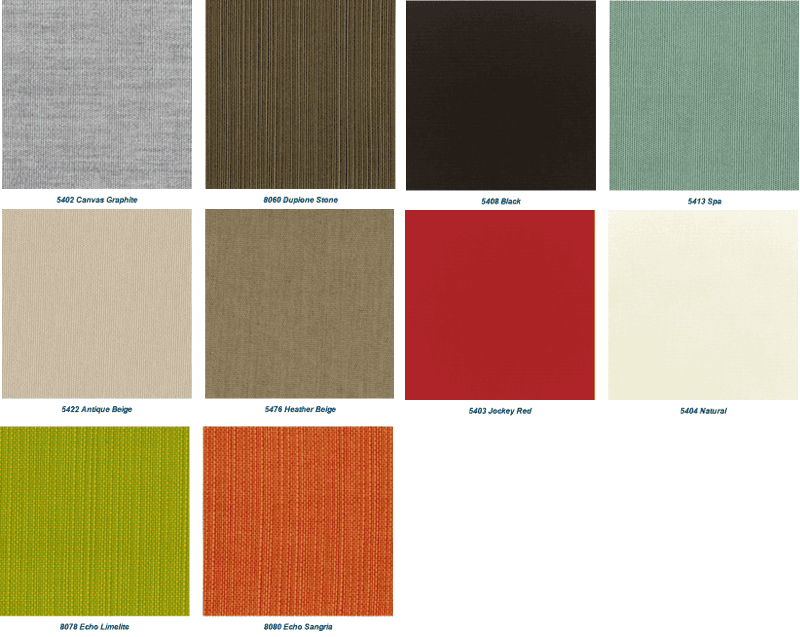 Grid of fabric swatches in various colors on a white background