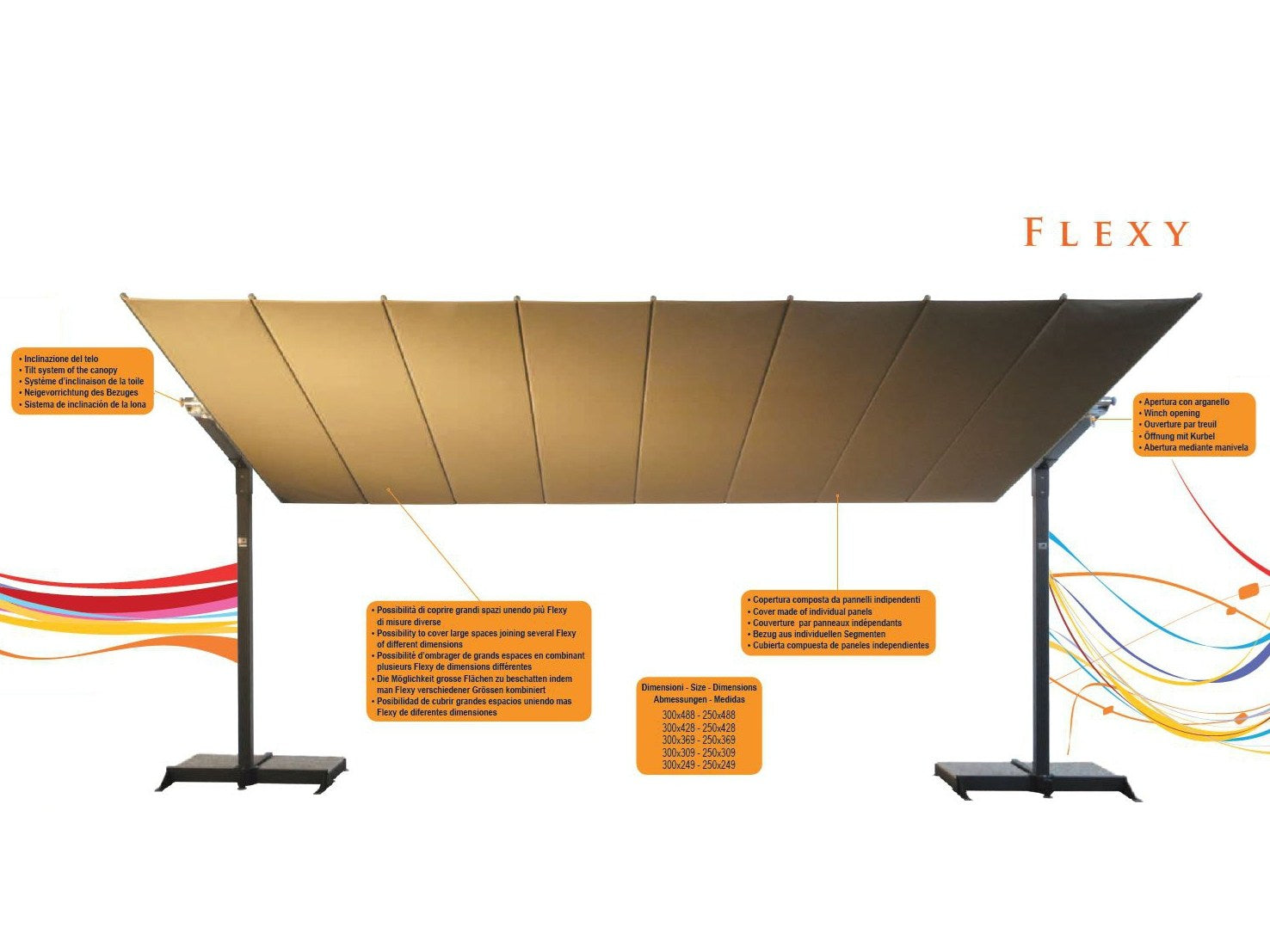 FIM Flexy Aluminum 10' x 12' Rectangular Offset Patio Umbrella FIM Flexy Aluminum 10' x 12' Rectangular Offset Patio Umbrella