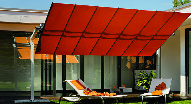 extra large patio table umbrella FIM Flexy Aluminum 8' x 10' Rectangular Offset Patio Umbrella