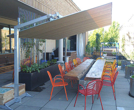 grand patio deluxe 10 ft aluminium offset umbrella 10x13 Patio with Base, Acrylic Outdoor Cantilever Aluminum Umbrella, 5-Year-Non-Fading Rectangular Umbrella with Cover The 250G polyester canopy offers UPF 50+ sun protection and water resistance Patio Umbrellas & Outdoor Furniture