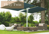 FIM Flexy Twin Aluminum 8' X 17' Rectangular Offset Patio Umbrella