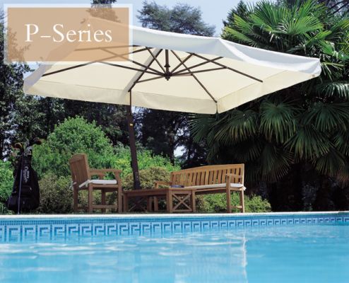 Beige patio umbrella