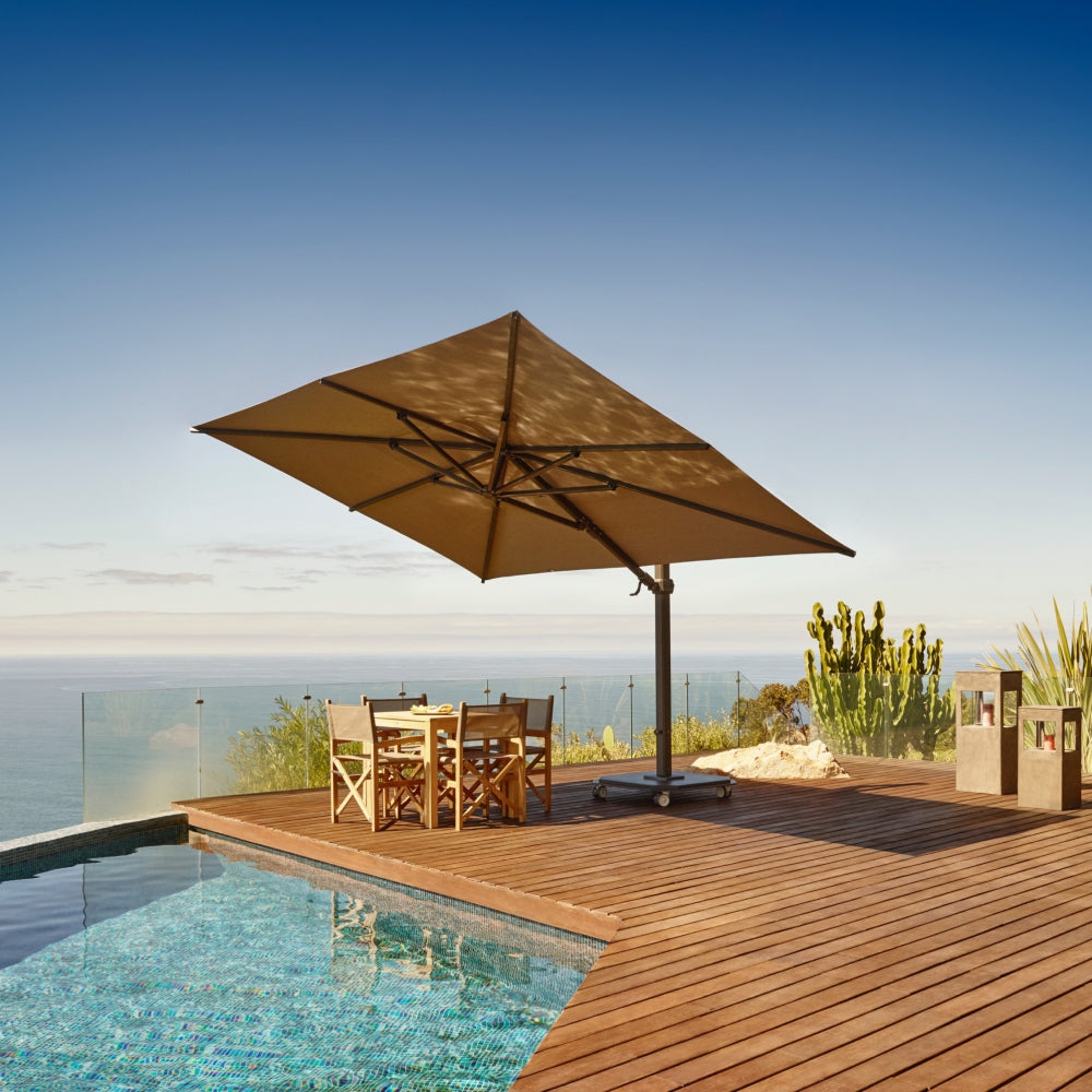 carribean joe khaki umbrella patio Jardinico Giant Sidepost Crank Lift Patio Umbrella JCP.401
