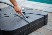 Person using a pool cover pump 