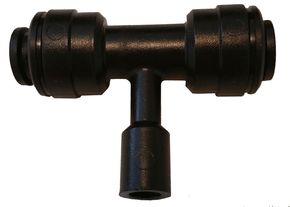 Black metal plumbing fitting on a transparent background