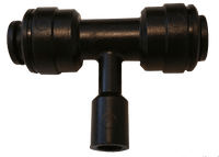 Black metal plumbing fitting on a transparent background