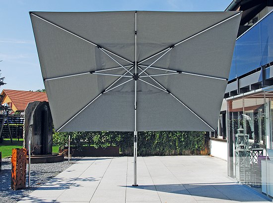 Shademaker Polaris 11'6 Square Crank Lift Offset Patio Umbrella (POL-35S)