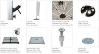 Shademaker Polaris 13' Octagon Crank Lift Offset Patio Umbrella (POL-40)