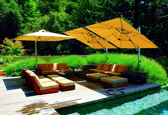Shademaker Solaris 9' Square Crank Lift Offset Patio Umbrella (SOL-27S)