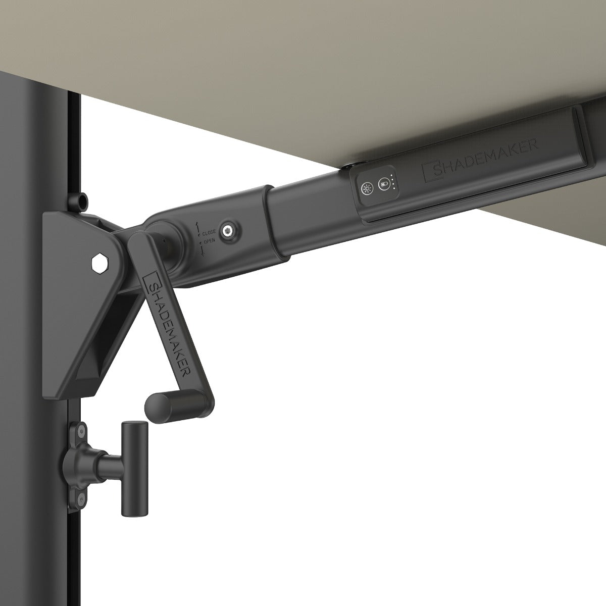 Shademaker Solaris LX 10' Square Aluminum Cantilever Patio Umbrella