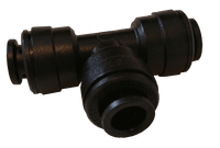 Black plastic plumbing fitting on a transparent background