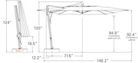 Treasure Garden 10' x 13' Rectangle Cantilever Umbrella
