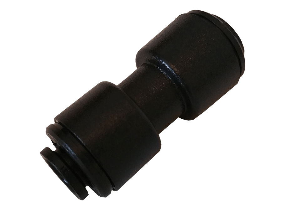 Black metal fitting on a transparent background